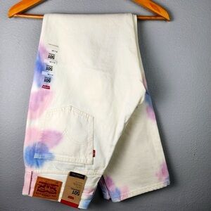 Levi's High Rise Jeans - Tie-Dye White, Pink, and Blue